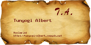 Tunyogi Albert névjegykártya